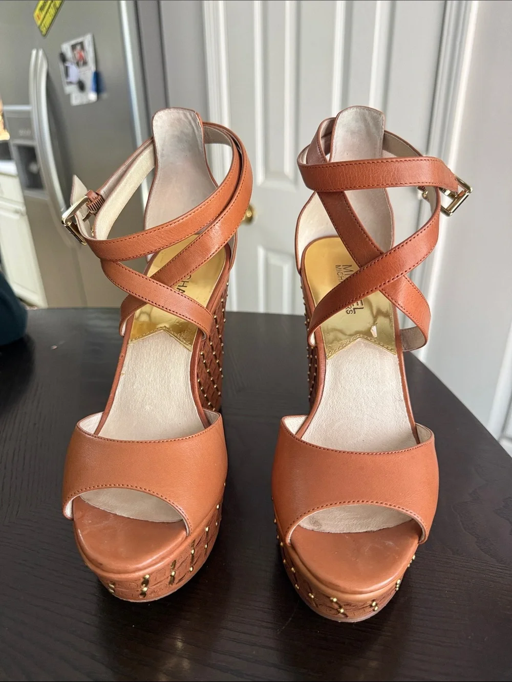 MICHAEL Michael Kors Gabriella platform wedge sandals in a 